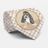 Cravate Basset Hound Peinture Chiot - Art Chien original (Roulé)