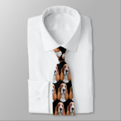 Cravate Basset Hound rouge et blanc (Attaché)