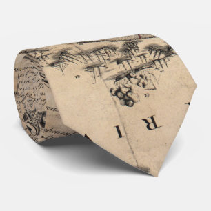 Cravate Bataille vintage de la carte de Yorktown la