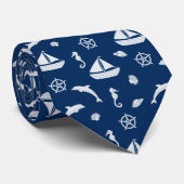 Cravate Bateau à voile et Motif Marine Life (Roulé)