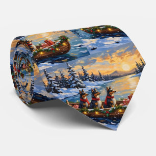Cravate Bateau de Noël de berger anatolien pour les fêtes