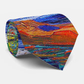 Cravate Bateaux d'aviron sur les rives de l'art de la rivi (Roulé)