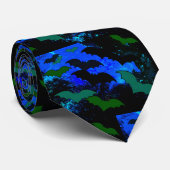 Cravate Bateaux en vol bleu (Roulé)
