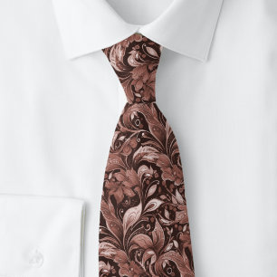 Cravate Batik botanique au chocolat