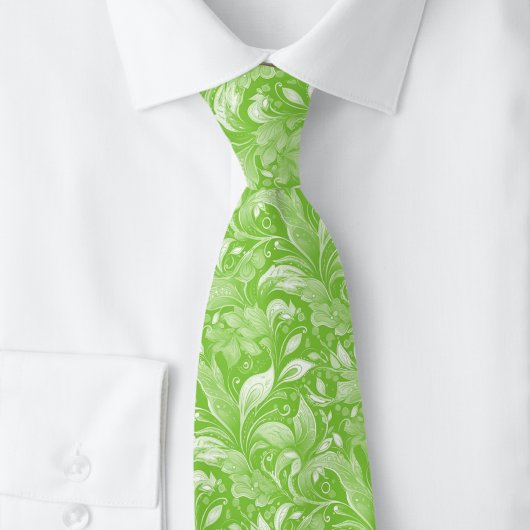 Cravate Batik botanique Chartreuse
