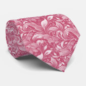 Cravate Batik Botanique Fuchsia (Roulé)