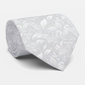 Cravate Batik botanique gris clair (Roulé)