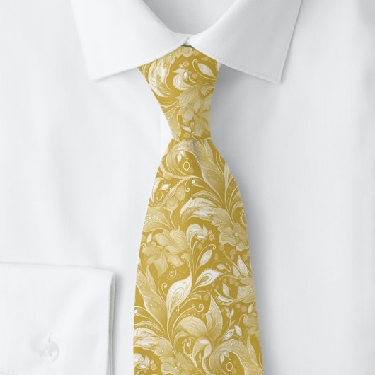 Cravate Batik Botanique Or Moisson