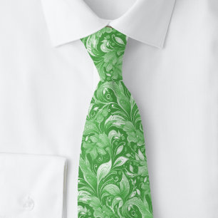 Cravate Batik Botanique Vert Forêt
