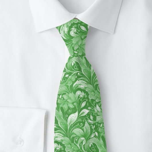 Cravate Batik Botanique Vert Forêt