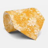 Cravate Batik Floral Ambre (Roulé)