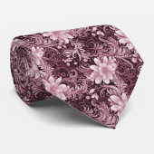 Cravate Batik floral Bordeaux (Roulé)