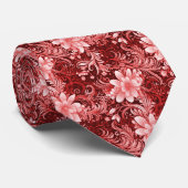 Cravate Batik Floral Bourgogne (Roulé)