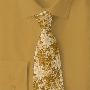 Cravate Batik Floral Caramel
