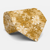 Cravate Batik Floral Caramel (Roulé)