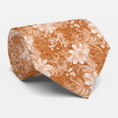 Cravate Batik floral cuivre (Roulé)