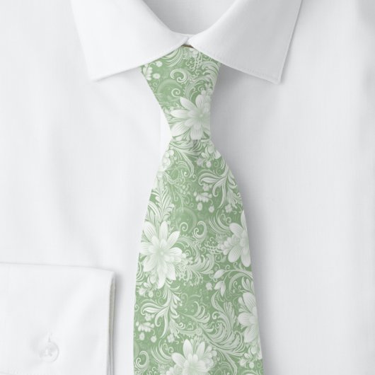 Cravate Batik floral Eucalyptus