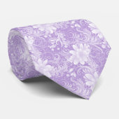 Cravate Batik floral lavande (Roulé)