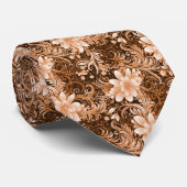 Cravate Batik Floral Marron (Roulé)
