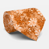 Cravate Batik Floral Orange Brûlé (Roulé)