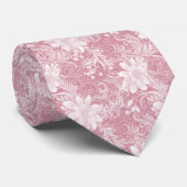 Cravate Batik Floral Rose Poussiéreux (Roulé)
