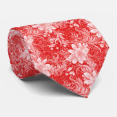 Cravate Batik floral rouge classique (Roulé)