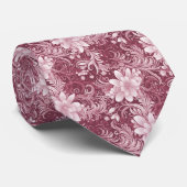 Cravate Batik floral vin poussiéreux (Roulé)