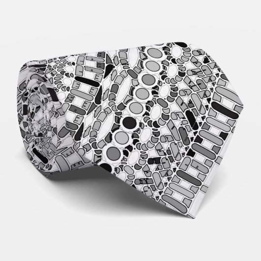 Cravate Batik tribal - nuances de gris/de gris (Roulé)