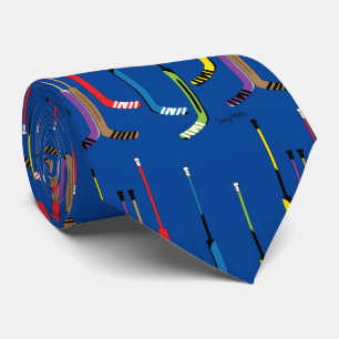 Cravate Bâtons de gardien de but bleu multicolore