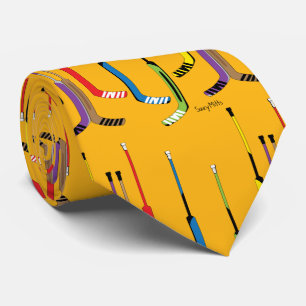Cravate Bâtons de gardien de but de hockey multicolore jau