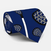 Cravate Bâtons de lacrosse de bleu marine (Roulé)