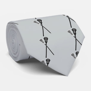Cravate Bâtons de lacrosse en noir et blanc
