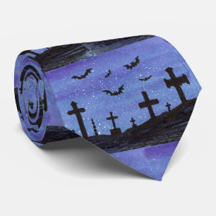Cravate Bats in the Graveyard Neck Tie