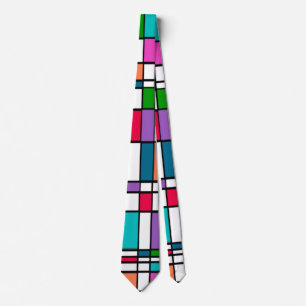Cravate Bauhaus dans les couleurs de l'énergie des fleurs