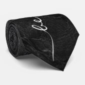 Cravate Be Kind doodart texte sur cuir noir (Roulé)