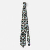 Cravate Beach Lovers Tie | Opal Diamond Seashell Pattern (Devant)