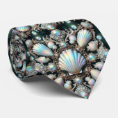 Cravate Beach Lovers Tie | Opal Diamond Seashell Pattern (Roulé)