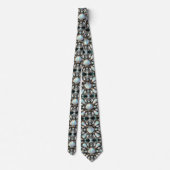Cravate Beach Lovers Tie | Opal Diamond Seashell Pattern (Dos)