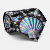 Cravate Beach Lovers Tie | Opal Diamond Seashell Pattern (Roulé)