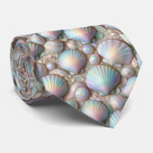 Cravate Beach Lovers Tie | Opal Iridecent Seashells  (Roulé)