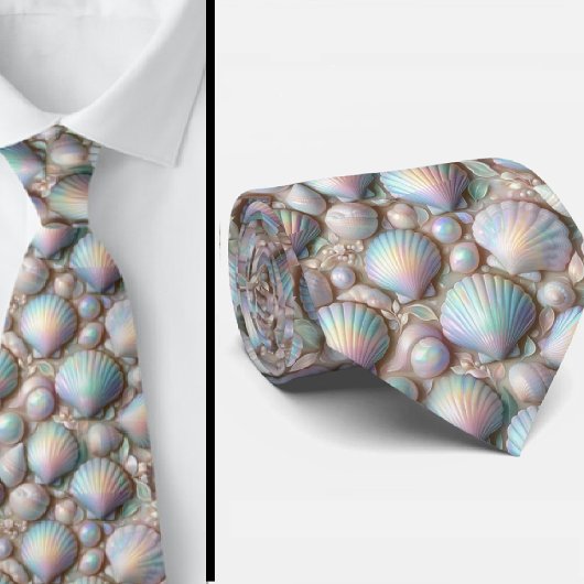 Cravate Beach Lovers Tie | Opal Iridecent Seashells 