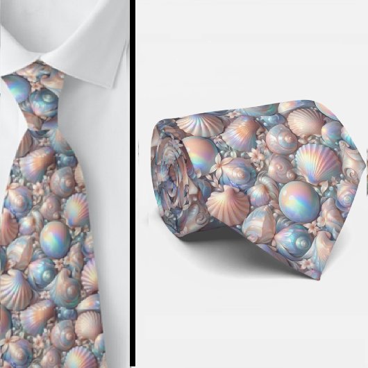 Cravate Beach Lovers Tie | Opal Iridecent Seashells 