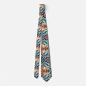 Cravate Beach Lovers Tie | Rainbow Ocean Coral Pattern (Dos)