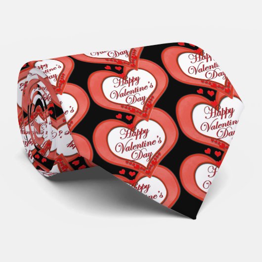 Cravate Beaded Red Heart Valentine (Roulé)