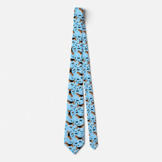 Cravate Beagle Beagle chien Hound Motif bleu (Devant)