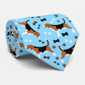 Cravate Beagle Beagle chien Hound Motif bleu (Roulé)