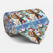 Cravate Beagle Chien Winter Wonderland Noël Joie (Roulé)