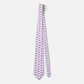 Cravate Beagle Hound Chien Silhouette Purple Blanc Cou (Devant)