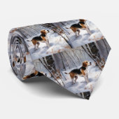 Cravate Beagle Noël sous la neige (Roulé)