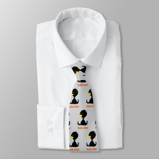 Cravate Beak-a-Boo! Cute Cartoon Duck with Funny Pun (Attaché)